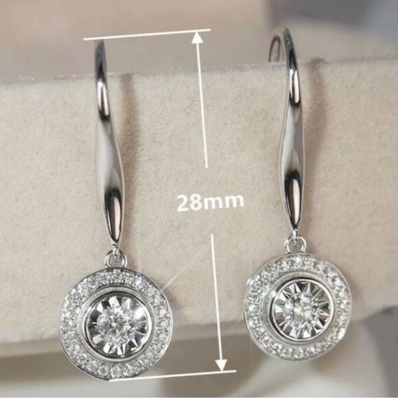 The Disc Drop Round Earring in 925 - Picture 5 of 5